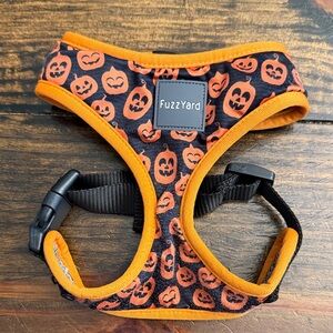 FuzzYard Halloween Dog Harness - Black and Orange (M)
